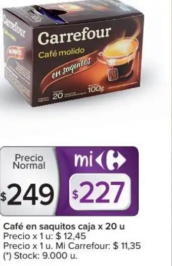 Carrefour Market Carrefour Café En Saquitos Caja x 20 u oferta