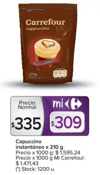 Carrefour Market Carrefour Capuccino Instantáneo x 210 g oferta