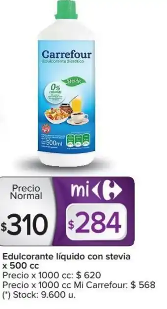 Carrefour Market Carrefour Edulcorante Líquido Con Stevia x 500 cc oferta
