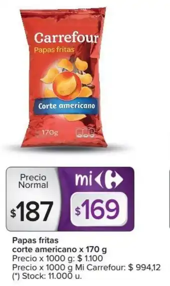 Carrefour Market Carrefour Papas Fritas Corte Americano x 170 g oferta
