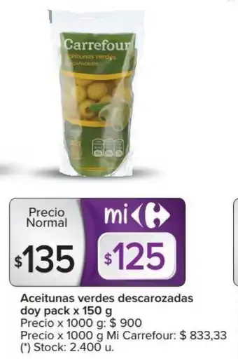 Carrefour Market Carrefour Aceitunas Verdes Descarozadas Doy Pack x 150 g oferta