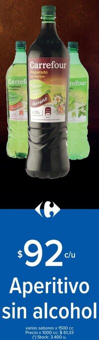 Carrefour Market Carrefour Aperitivo Sin Alcohol Varios Sabores x 1500 cc oferta