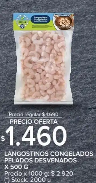 Carrefour Market Langostinos Congelados Pelados Desvenados x 500 g oferta