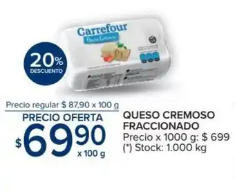 Carrefour Market Queso Cremoso Fraccionado x 100 g oferta