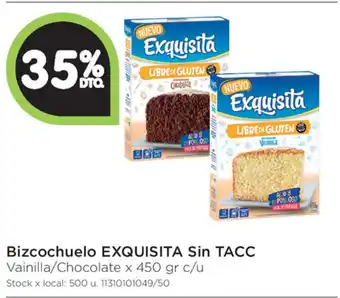 Jumbo Exquisita Bizcochuelo Sin TACC x 450gr c/u. 35% de descuento oferta
