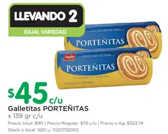 Jumbo Porteñitas Galletitas x 139gr c/u oferta