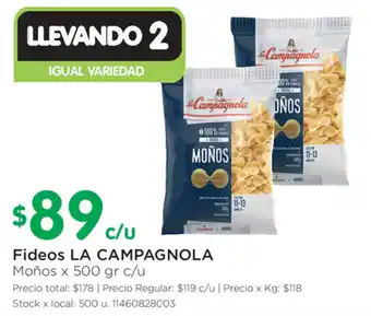 Jumbo La Campagnola Fideos x 500gr c/u oferta