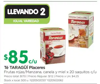 Jumbo Taragüi Té Placeres x 20 saquitos c/u oferta