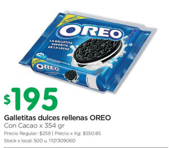 Jumbo Oreo Galletitas dulces rellenas x 354gr oferta