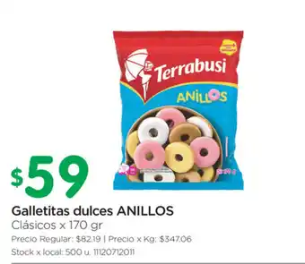 Jumbo Terrabusi Anillos Galletitas dulces x 170gr oferta