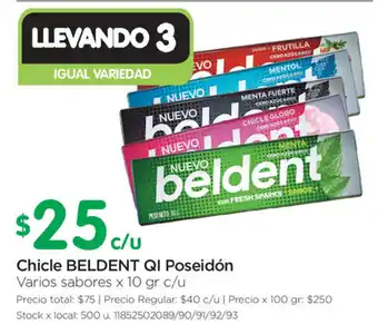 Jumbo Beldent Chicle Ql Poseidón x 10gr c/u oferta