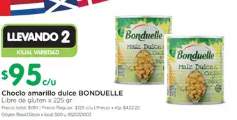 Jumbo Bonduelle Choclo Amarillo dulce x 225gr oferta