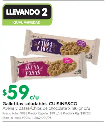 Jumbo Cuisine&Co Galletitas saludables x 186gr c/u oferta