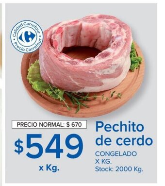 Carrefour Market Pechito De Cerdo Congelado x kg oferta