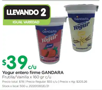 Jumbo Gandara Yogur entero firme x 160gr c/u oferta