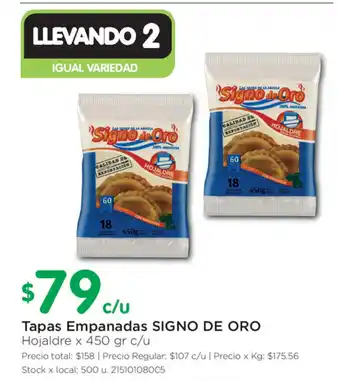 Jumbo Signo de Oro Tapas Empanadas x 450gr c/u oferta