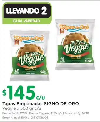 Jumbo Signo de Oro Tapas Empanadas x 500gr c/u oferta