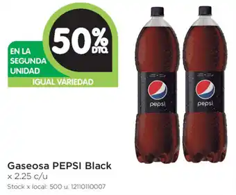 Jumbo Pepsi Black Gaseosa x 2.25 c/u, 50% de descuento oferta