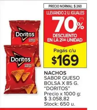 Carrefour Market Doritos Nachos Sabor Queso Bolsa x 85 g oferta
