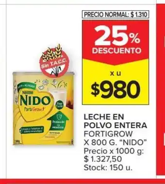 Carrefour Market Nido Fortigrow Leche En Polvo Entera x 800g oferta