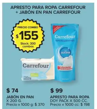 Carrefour Market Apresto Para Ropa Carrefour + Jabón En Pan Carrefour oferta
