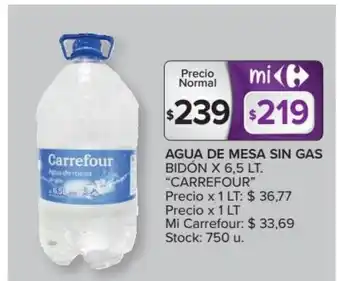 Carrefour Market Carrefour Agua De Mesa Sin Gas Bidón x 6,5 lt oferta