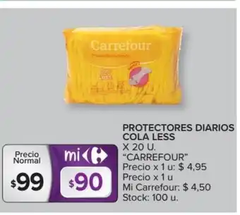 Carrefour Market Carrefour Protectores Diarios Cola Less x 20 U oferta