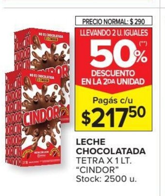 Carrefour Market Cindor Leche Chocolatada Tetra x 1 Lt oferta