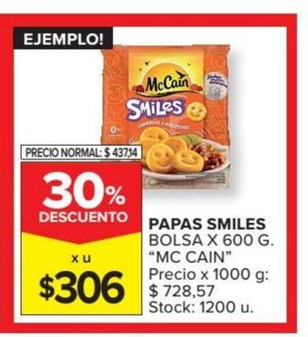 Carrefour Market Mc Cain Papas Smiles Bolsa x 600g oferta