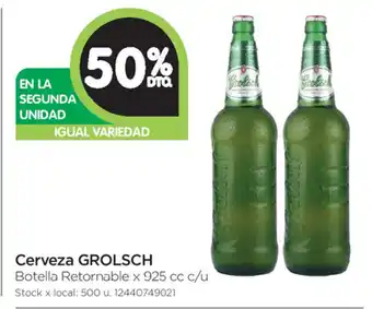 Grolsch Cerveza x 925cc c/u, 50% de descuento