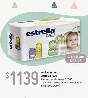 Changomas Pañales estrella 34/36/44uni oferta