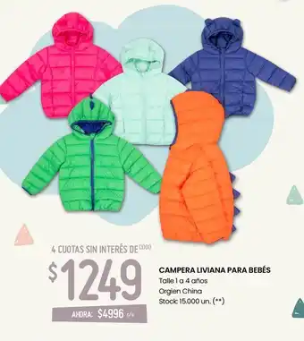 Changomas Campera liviana para bebés oferta