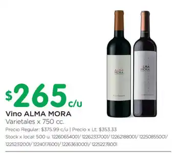 Jumbo Alma Mora Vino x 750cc oferta