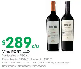 Jumbo Portillo Vino x 750cc oferta