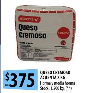 Punto Mayorista Acuenta Queso Cremoso x kg oferta