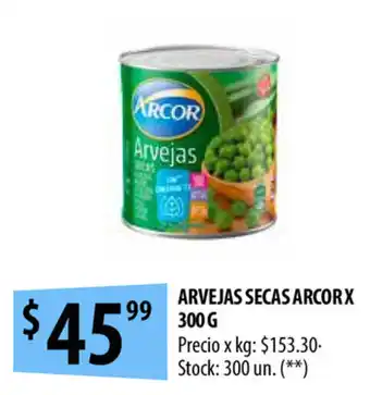 Punto Mayorista Arcor Arvejas Secas x 300g oferta