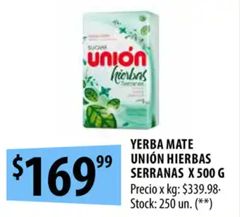 Punto Mayorista Unión Hierbas Serranas Yerba Mate x 500g oferta