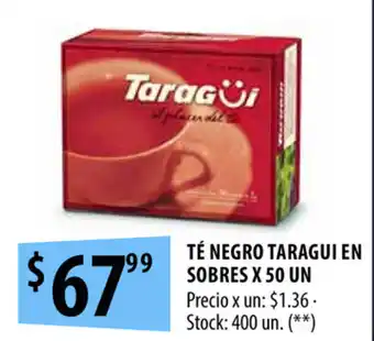 Punto Mayorista Taragui Té Negro En Sobres x 50un oferta
