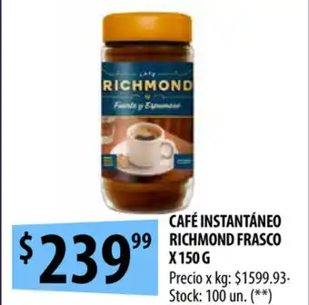 Punto Mayorista Richmond Frasco Café Instantáneo x 150g oferta
