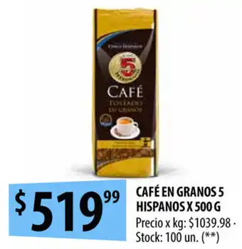 Punto Mayorista 5 Hispanos Café En Granos x 500g oferta