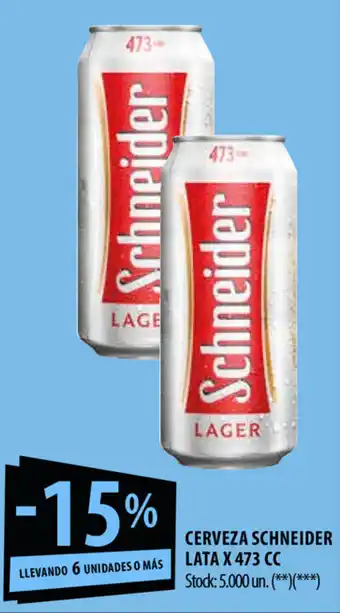 Punto Mayorista Schneider Cerveza Lata x 473cc oferta