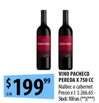 Punto Mayorista Pacheco Pereda Vino x 750cc oferta