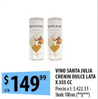 Punto Mayorista Santa Julia Chenin Dulce Lata Vino x 355cc oferta
