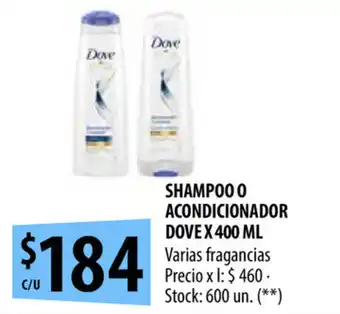 Punto Mayorista Dove Shampoo o Acondicionador x 400ml oferta
