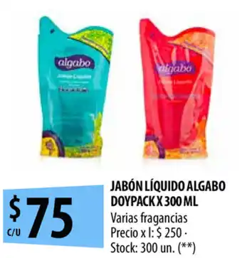 Punto Mayorista Algabo Jabón Líquido Doypack x 300ml oferta