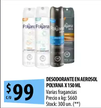 Punto Mayorista Polyana Desodorante en Aerosol x 150ml oferta