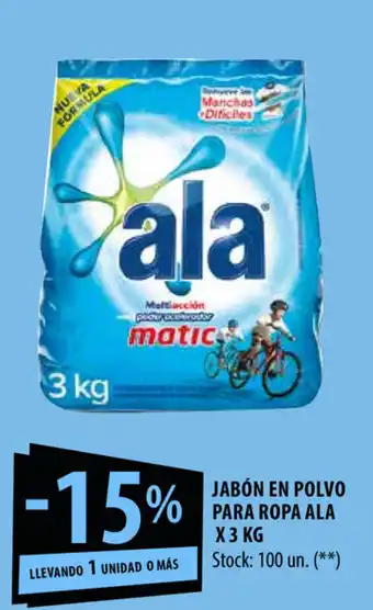 Punto Mayorista Ala Matic Jabón en Polvo para Ropa x 3kg oferta