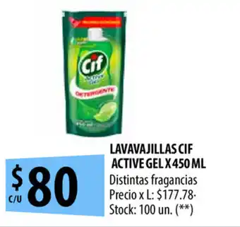 Punto Mayorista Cif Active Gel Lavavajillas x 450ml oferta
