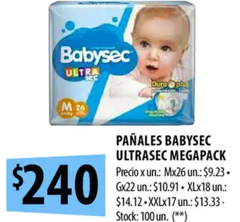 Punto Mayorista Babysec Ultrasec Megapack Pañales oferta