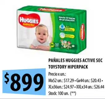 Punto Mayorista Huggies Active Sec Toystory Hiperpack Pañales oferta